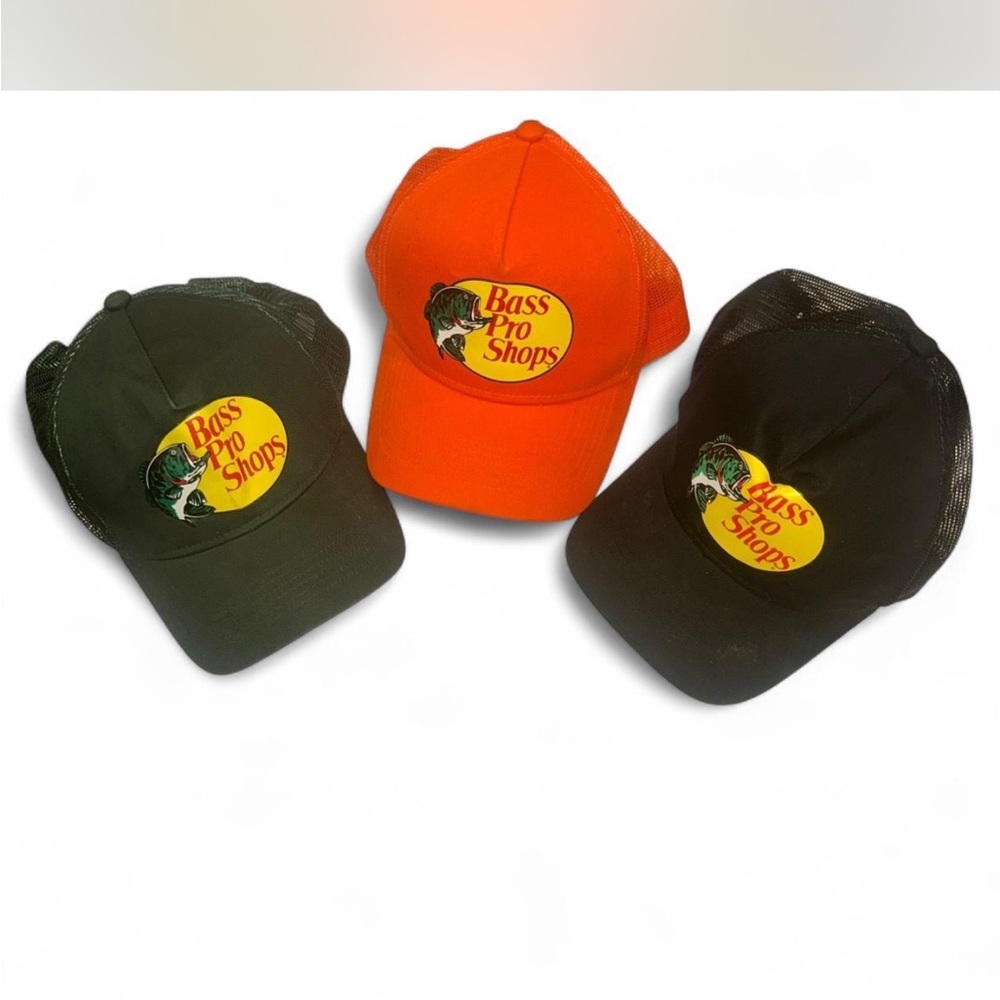 Bass Pro Shops Trucker Hats - Orange, Green, Black